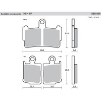 SBS 869HS FRONT PADS - SINTER STREET 2010 HONDA VFR1200F