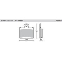 SBS 872SI FRONT/REAR PADS - SINTER OFF ROAD KTM85
