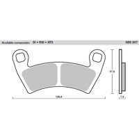 SBS 897SI FRONT/REAR PADS - SINTER OFF ROAD POLARIS