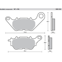 SBS 932HF FRONT/REAR PADS - CERAMIC STREET YAMAHA R3