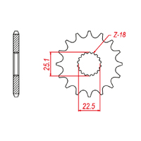MTX 1185 STEEL FRONT SPROCKET 520 PITCH 17-TEETH - 10-1185-17