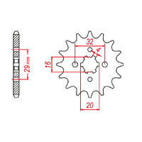 MTX 1425 STEEL FRONT SPROCKET 428 PITCH 12-TEETH - 10-1425-12