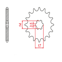 MTX 1540 STEEL FRONT SPROCKET 420 PITCH 14-TEETH - 10-1540-14