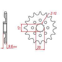 MTX 1905 STEEL FRONT SPROCKET 428 PITCH 13-TEETH - 10-1905-13