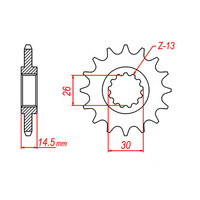 MTX 1332 STEEL FRONT SPROCKET 525 PITCH 16-TEETH - 10-MW3-16