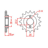 MTX 740 STEEL FRONT SPROCKET 525 PITCH 15-TEETH - 10-740-15
