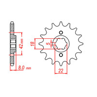 MTX 431 STEEL FRONT SPROCKET 520 PITCH 15-TEETH - 10-30X-15