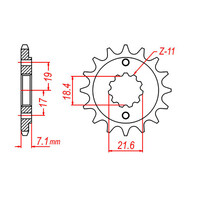 MTX 1321 STEEL FRONT SPROCKET 520 PITCH 14-TEETH - 10-KCZ-14