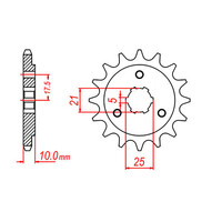 MTX 1448 STEEL FRONT SPROCKET 525 PITCH 14-TEETH - 10-31D-14