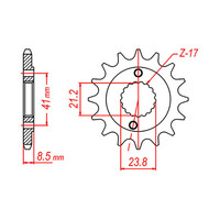 MTX 1322 STEEL FRONT SPROCKET 520 PITCH 15-TEETH - 10-587-15