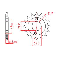 MTX 1322 STEEL FRONT SPROCKET 520 PITCH 16-TEETH - 10-587-16