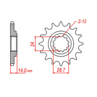 MTX 1529 STEEL FRONT SPROCKET 530 PITCH 17-TEETH - 10-283-17