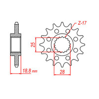 MTX 704 STEEL FRONT SPROCKET 525 PITCH 15-TEETH - 10-704-15