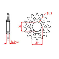 MTX 1591 STEEL FRONT SPROCKET 525 PITCH 15-TEETH - 10-591-15