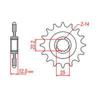 MTX 715 STEEL FRONT SPROCKET 520 PITCH 13-TEETH - 10-GG1-13