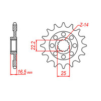 MTX 741 STEEL FRONT SPROCKET 525 PITCH 14-TEETH - 10-741-14