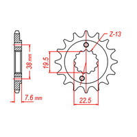 MTX 1401 STEEL FRONT SPROCKET 520 PITCH 14-TEETH - 10-401-14