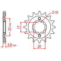 MTX 430 STEEL FRONT SPROCKET 520 PITCH 14-TEETH - 10-113-14