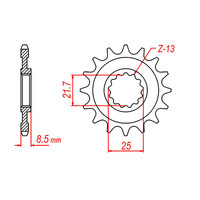 MTX 1537 STEEL FRONT SPROCKET 525 PITCH 15-TEETH - 10-537-15