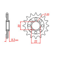 MTX 1446 STEEL FRONT SPROCKET 520 PITCH 12-TEETH - 10-035-12