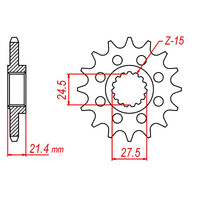 MTX 37600 STEEL FRONT SPROCKET 525 PITCH 16-TEETH - 10-37600-16