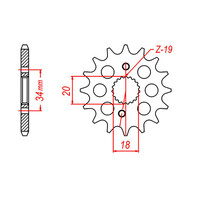 MTX 1310 STEEL FRONT SPROCKET 420 PITCH 16-TEETH - 10-KSE-16