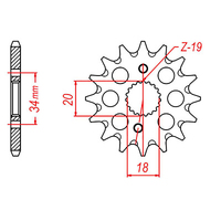 MTX 1310 STEEL FRONT SPROCKET 428 PITCH 15-TEETH - 10-1310/428