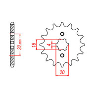 MTX 1550 STEEL FRONT SPROCKET 428 PITCH 14-TEETH - 10-550-14