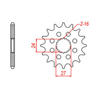 MTX 423 STEEL FRONT SPROCKET 530 PITCH 16-TEETH - 10-423-16