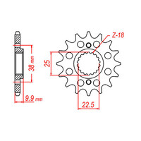 MTX 403 STEEL FRONT SPROCKET 520 PITCH 15-TEETH - 10-BM3-15