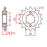 MTX 1372 STEEL FRONT SPROCKET 525 PITCH 17-TEETH - 10-MAV-17