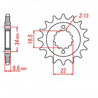 MTX 1908 STEEL FRONT SPROCKET 520 PITCH 14-TEETH - 10-RC3-14