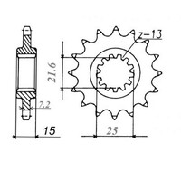 MTX 1515 STEEL FRONT SPROCKET 525 PITCH 15-TEETH - 10-228-15