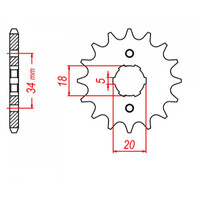 MTX 264 STEEL FRONT SPROCKET 428 PITCH 14-TEETH - 10-360-14