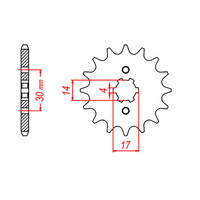 MTX 249 STEEL FRONT SPROCKET 420 PITCH 15-TEETH - 10-044-15