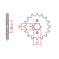 MTX 274 STEEL FRONT SPROCKET 428 PITCH 15-TEETH - 10-436-15