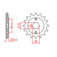 MTX 327 STEEL FRONT SPROCKET 520 PITCH 14-TEETH - 10-KR0-14