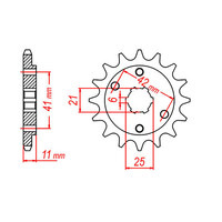MTX 283 STEEL FRONT SPROCKET 520 PITCH 14-TEETH - 10-KE8-14