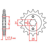 MTX 294 STEEL FRONT SPROCKET 525 PITCH 15-TEETH - 10-ML0-15