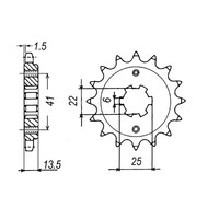 MTX 293 STEEL FRONT SPROCKET 520 PITCH 15-TEETH - 10-MM9-15