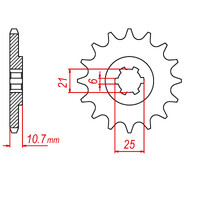 MTX 331 STEEL FRONT SPROCKET 630 PITCH 15-TEETH - 10-405-15