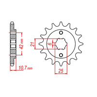 MTX 338 STEEL FRONT SPROCKET 530 PITCH 16-TEETH - 10-MA7-16