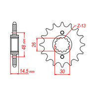 MTX 339 STEEL FRONT SPROCKET 530 PITCH 18-TEETH - 10-438-18
