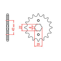 MTX 278 STEEL FRONT SPROCKET 530 PITCH 16-TEETH - 10-344-16