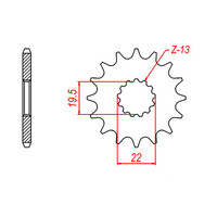 MTX 1439 STEEL FRONT SPROCKET 520 PITCH 13-TEETH - 10-05C-13