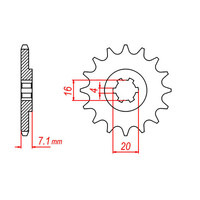 MTX 422 STEEL FRONT SPROCKET 520 PITCH 14-TEETH - 10-290-14