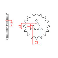 MTX 1445 STEEL FRONT SPROCKET 520 PITCH 12-TEETH - 10-223-12