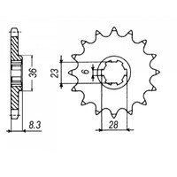 MTX 1450 STEEL FRONT SPROCKET 520 PITCH 14-TEETH - 10-142-14