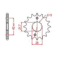 MTX 436/565 STEEL FRONT SPROCKET 520 PITCH 14-TEETH - 10-167-14