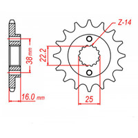 MTX 736 STEEL FRONT SPROCKET 520 PITCH 15-TEETH - 10-736-15